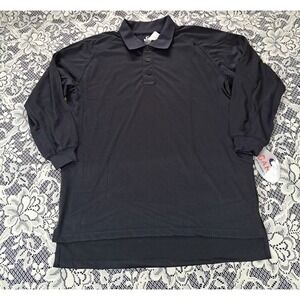 Game Sportswear Shirt Mens M Black Long Sleeve 1/4 Button 100% Polyester NWT